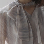 V-neck marble long dress - fasfas