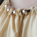 Black ribbon loose fit shirring maxi dress - fasfas