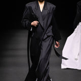 Black oversized wool coat