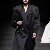 Black oversized wool coat