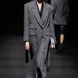 Blue tweed wool coat