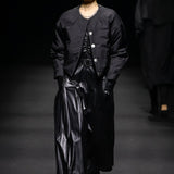 Black round collar padded jumper