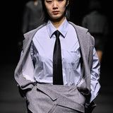 Grey oversized wool vest