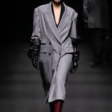 Grey oversized wool coat