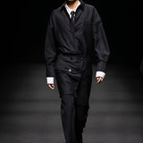 Black jacket lining detail shirt