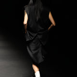 Black oversized wool vest