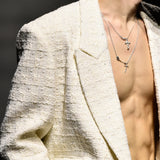 White tweed wool coat