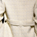 White tweed wool coat