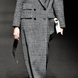 Blue tweed wool coat
