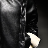 Black signature faux shearling coat