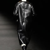 Black signature faux shearling coat