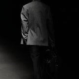 Grey front zip detail wool jacket