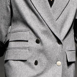 Grey oversized wool coat