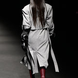 Grey oversized wool coat