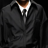 Black jacket lining detail shirt