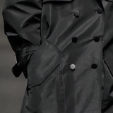 Black signature detail trench coat