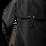 Black signature detail trench coat