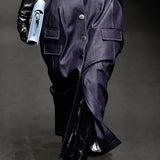 Blue pocket detail denim skirt