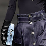 Blue pocket detail denim skirt