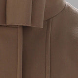 High-neck big ribbon point oversized wool coat