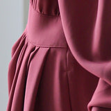 Drape cowl neck unbalanced one-piece dress