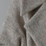 Overfit hairy lapel wool coat