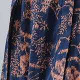 Loose-fit floral frill shirring flare one-piece dress