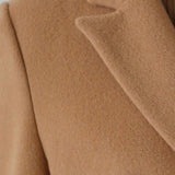 Classic double-button wool jacket coat camel