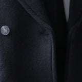 Double-breasted long tailored coat