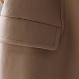 High-neck big ribbon point oversized wool coat