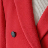 Classic double-breasted wool jacket coat imperial Red