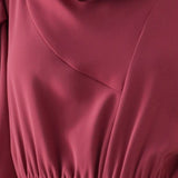 Drape cowl neck unbalanced one-piece dress