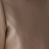 Cream color block collar beige A-line one-piece dress