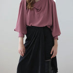Draped asymmetric wrap skirt - fasfas