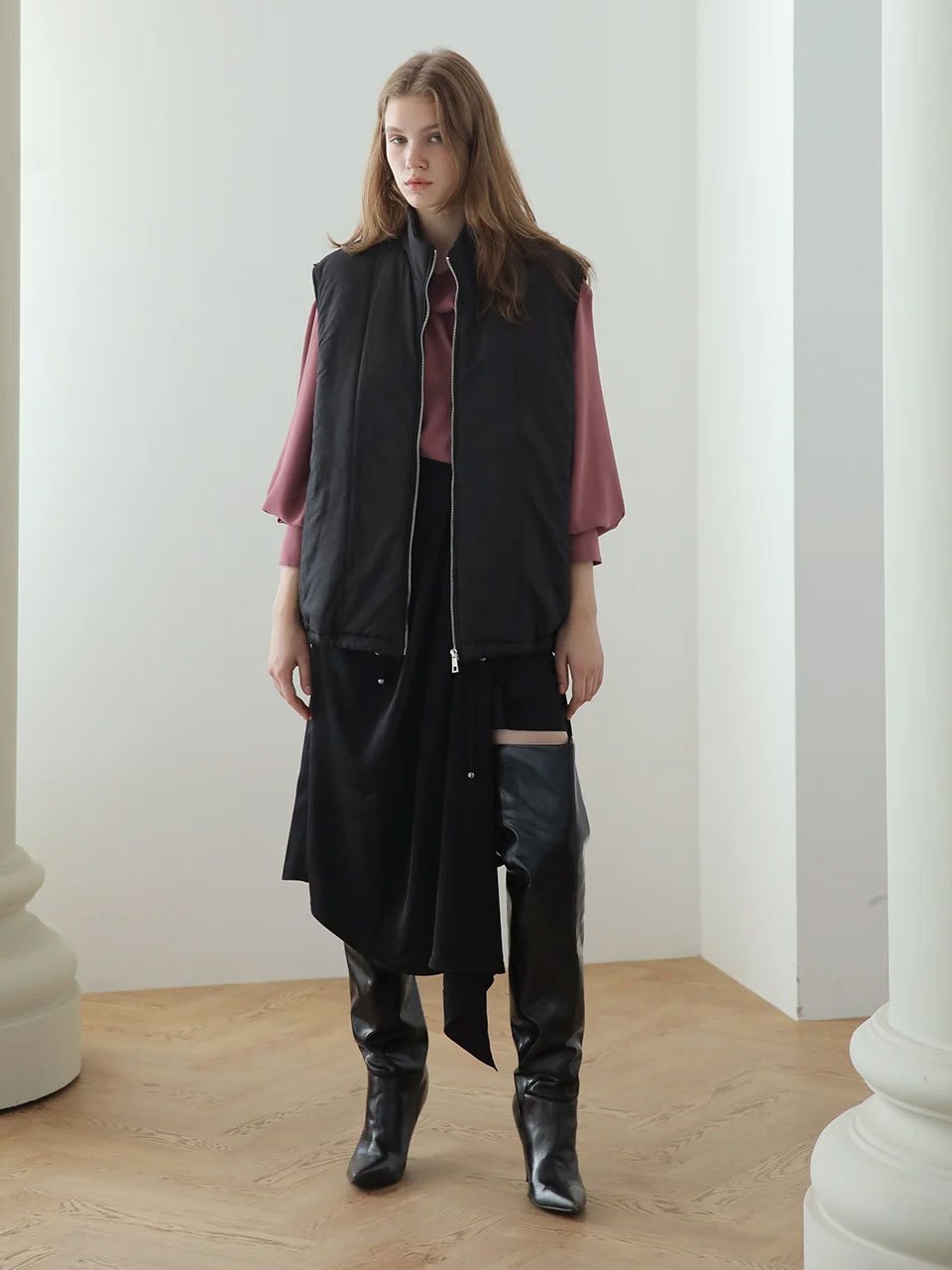 Draped asymmetric wrap skirt - fasfas