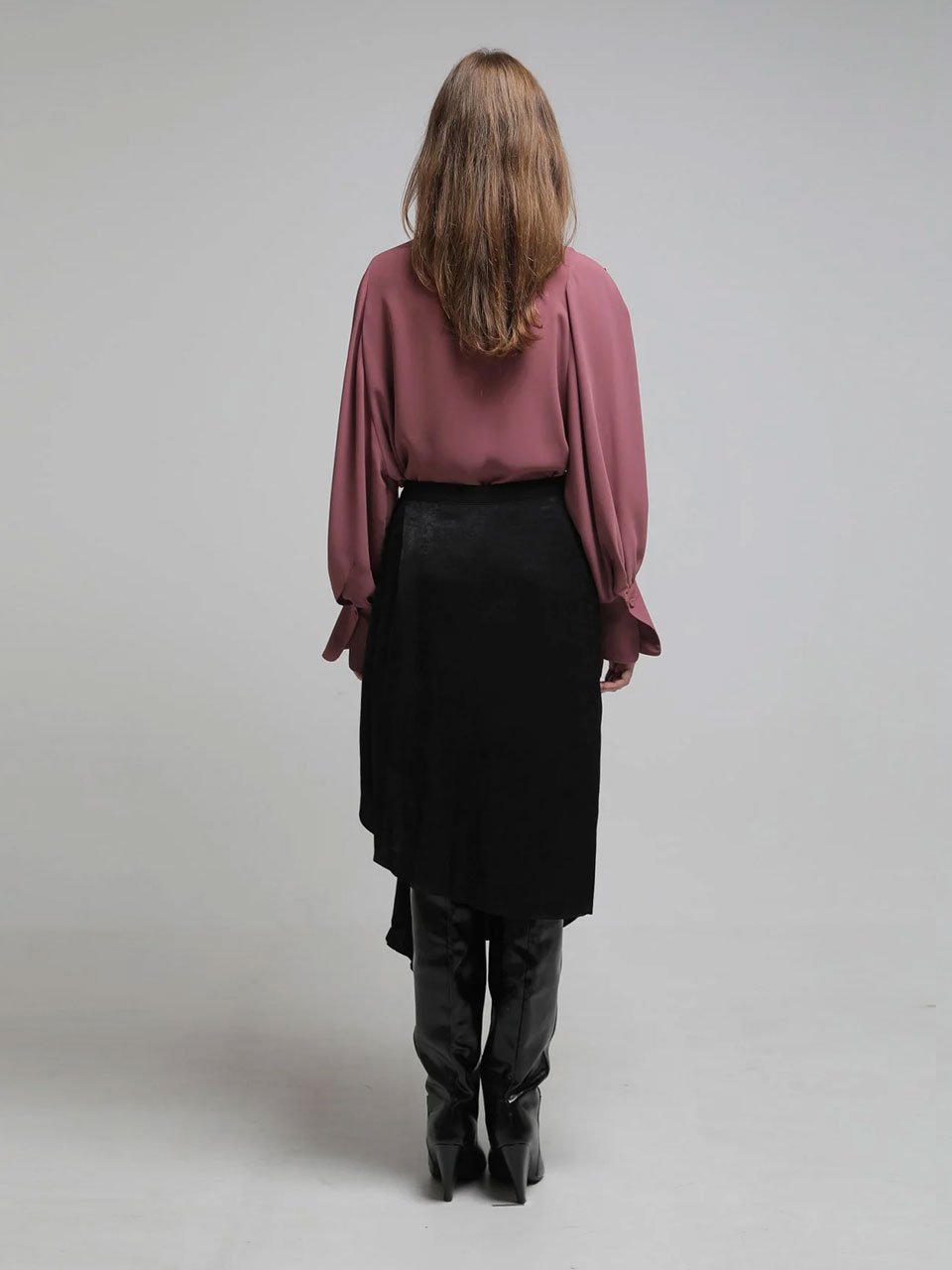 Draped asymmetric wrap skirt - fasfas