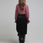 Draped asymmetric wrap skirt - fasfas