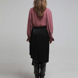 Draped asymmetric wrap skirt - fasfas