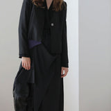 Draped midi skirt black - fasfas