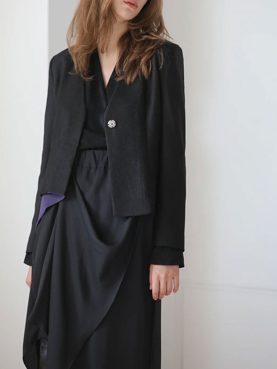 Draped midi skirt black - fasfas