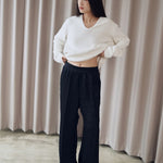 Draw string pants black - fasfas