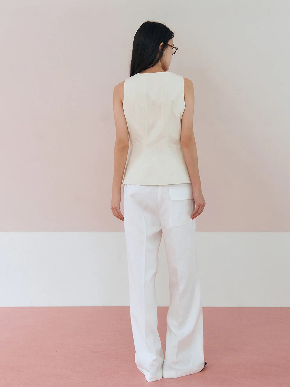 Draw string pants white - fasfas