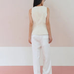 Draw string pants white - fasfas