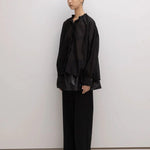 Drawstring ruffled-neck silk-blend cotton-poplin - fasfas