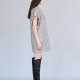Drop shoulder asymmetric cutout beaded dress - fasfas
