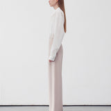 Elasticated waist straight leg trousers beige - fasfas