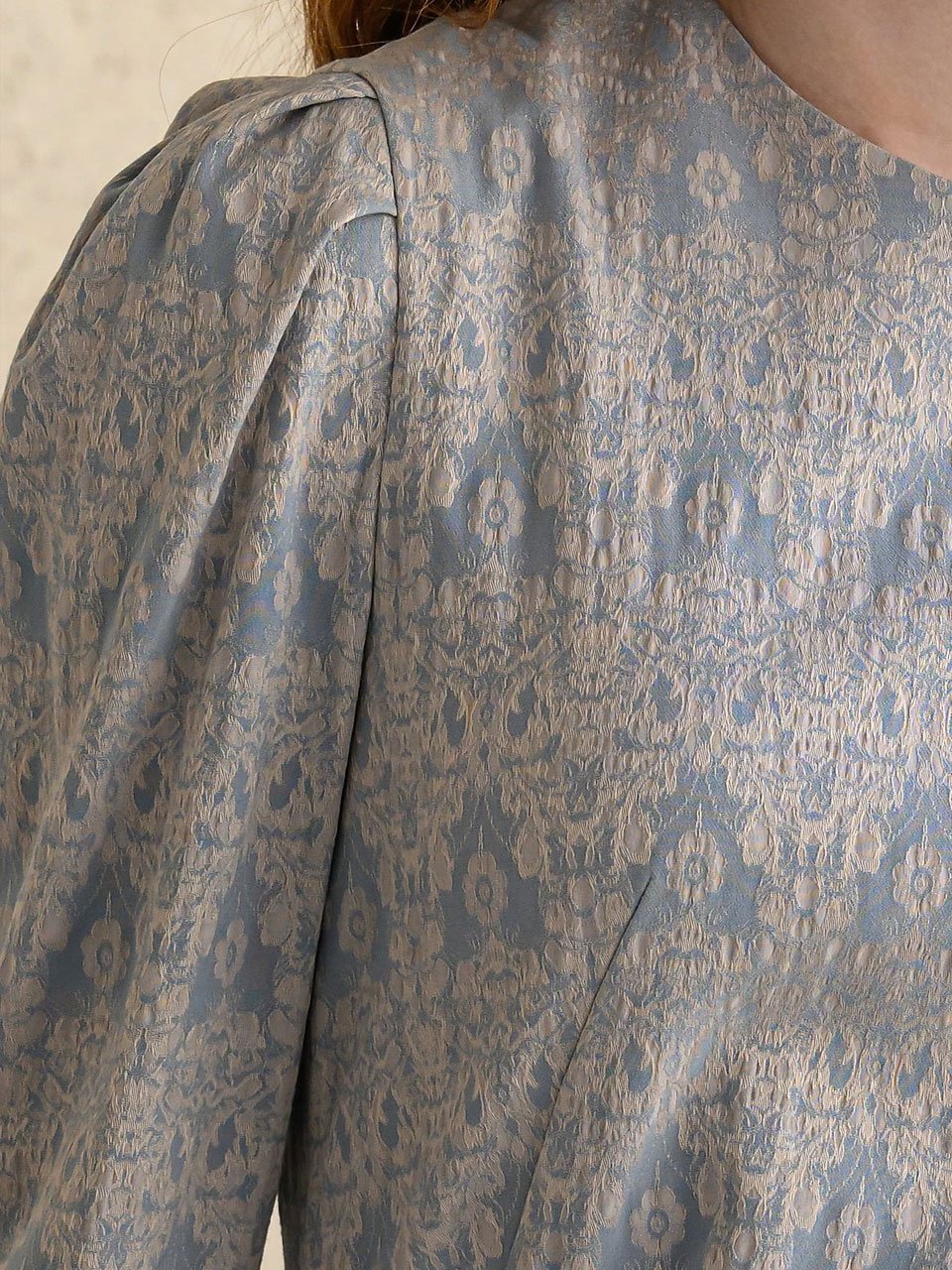 Embroidery h-line midi dress dark sky blue - fasfas