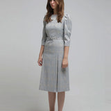 Embroidery h-line midi dress dark sky blue - fasfas