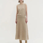 Evi sleeveless knit top oatmeal beige - fasfas