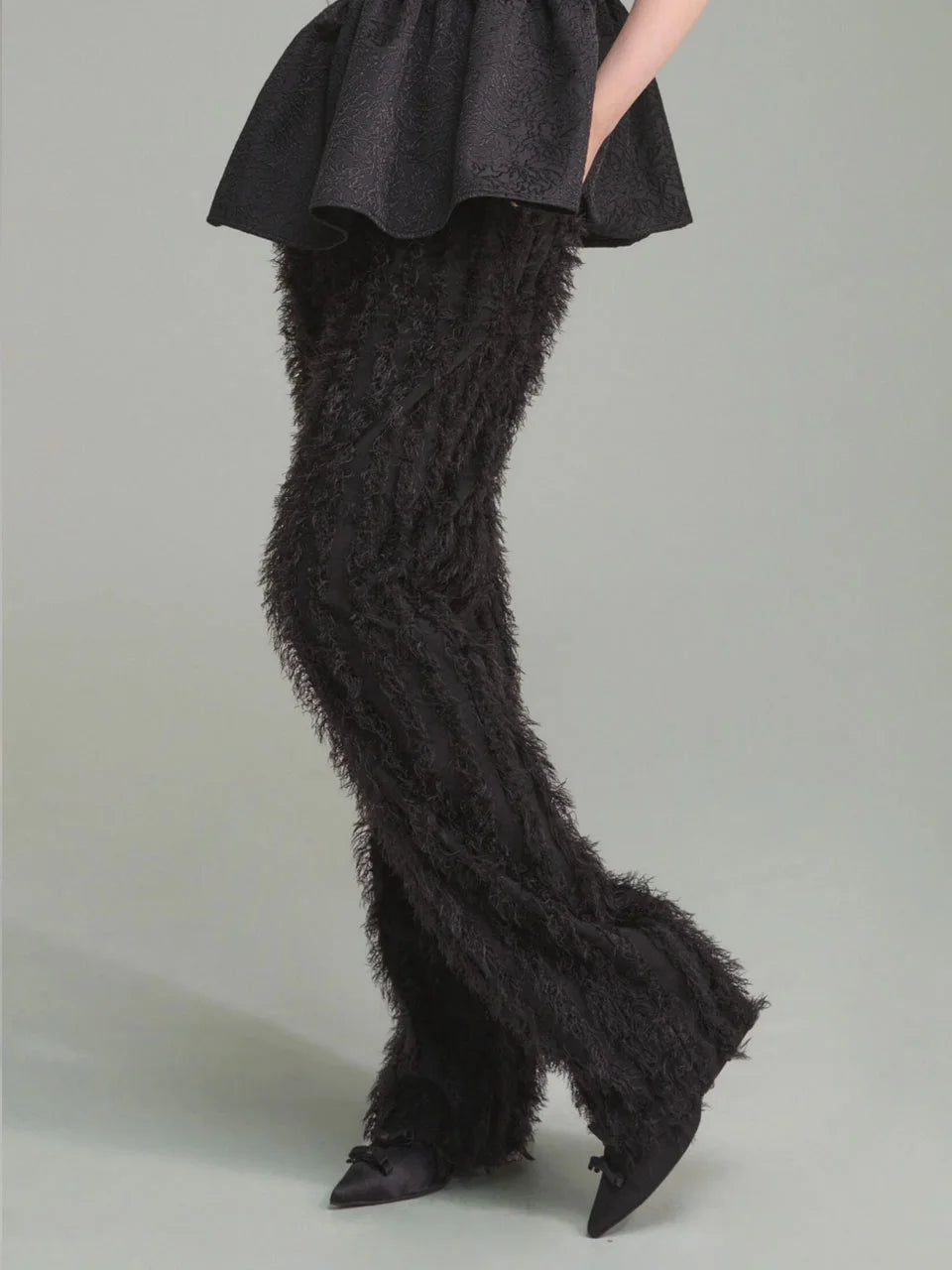 Fake feather 5 pocket pants - fasfas